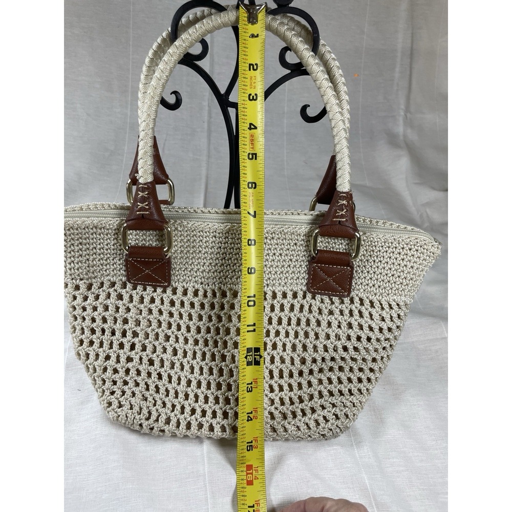 The Sak Cream w/Gold Underlay Cambria Hand Crochet Large Tote Bag/Purse - Picture 8 of 8